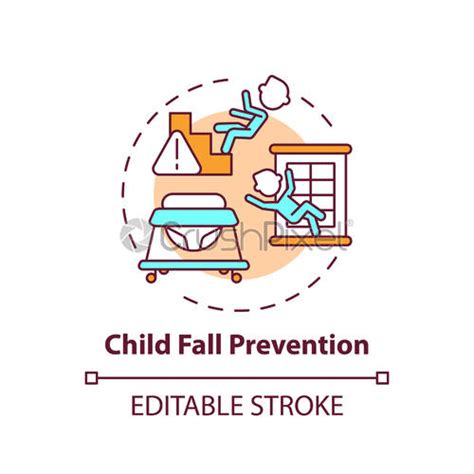 Child Fall Prevention Turquoise Concept Icon Stock Vector Crushpixel