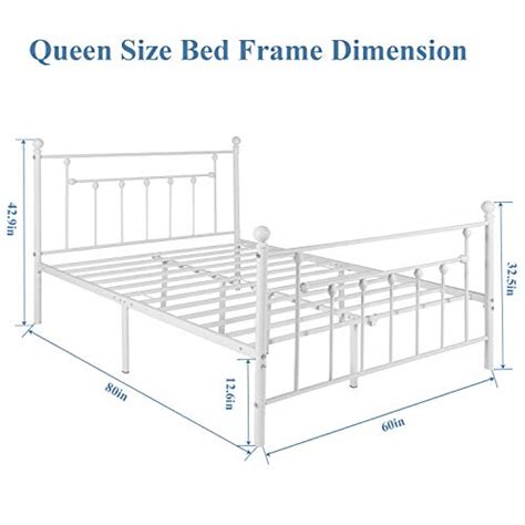 Vecelo Queen Size Bed Frame Metal Platform Mattress Foundationbox