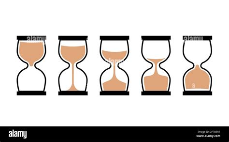 Sand Clock Time Icon Hour Glass Sand Watch Timer Hourglass Illustration Flat Sandclock Stock