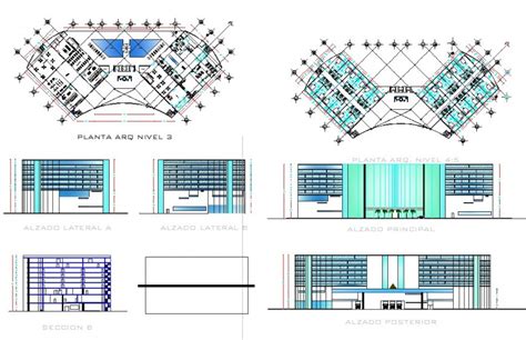 Government Office Building Structure Detail Plan And Elevation Layout
