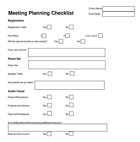 32 Free Meeting Checklist Templates Pdf Word American Templates