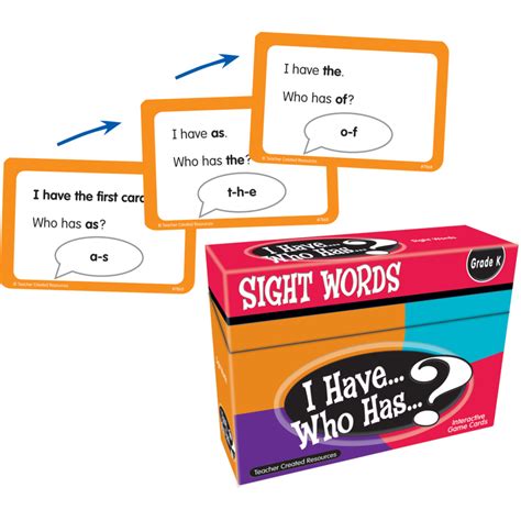 I Have Who Has Sight Words Game Grade K Tcr7868 Teacher Created