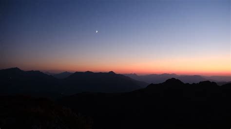 Download Wallpaper 1920x1080 Hills Mountains Silhouettes Moon Night