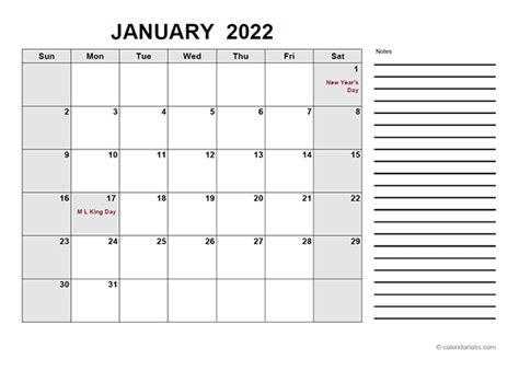 Free 2022 Monthly Calendar Templates Calendarlabs 2022 Printable
