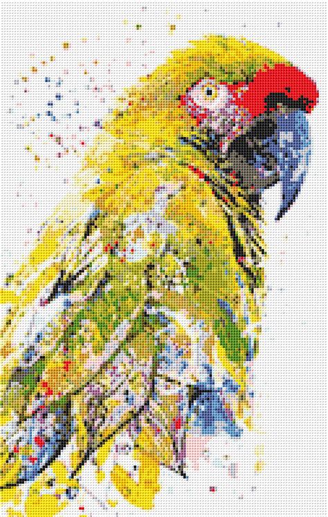 Parrot Cross Stitch Pattern 1 Instant Pdf Download Green Etsy