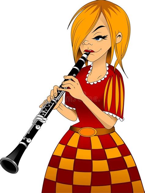 Cartoon Clarinetist Musician Playing A Clarinet Stock Vector