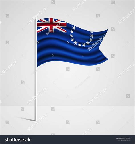 Realistic Cook Islands Country Flag Waving