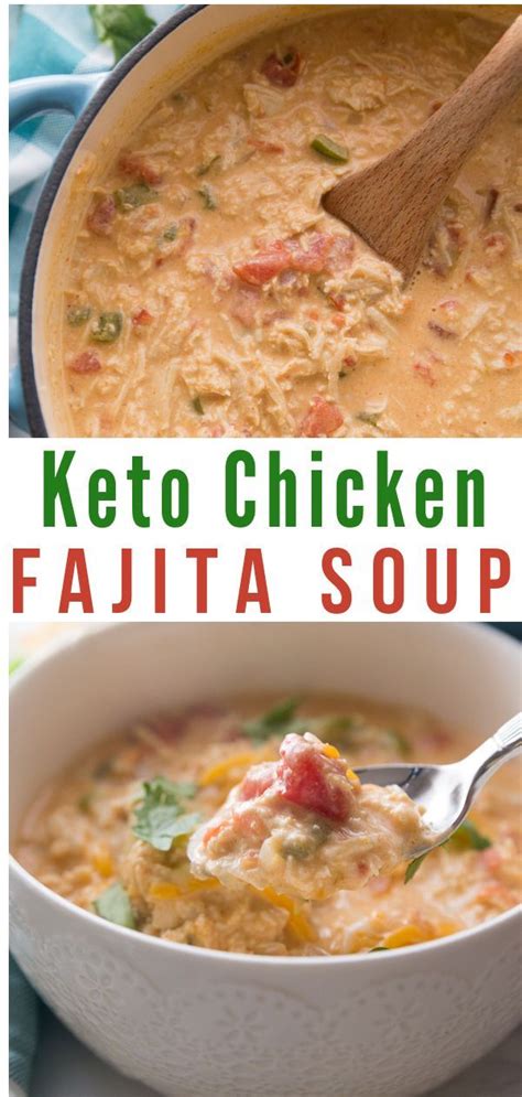 In a medium skillet, saute peppers and onions in oil and butter until softened, adding garlic at the put sauce pan back on low burner. Low Carb Chicken Fajita Soup (Keto Friendly) | Recipe ...