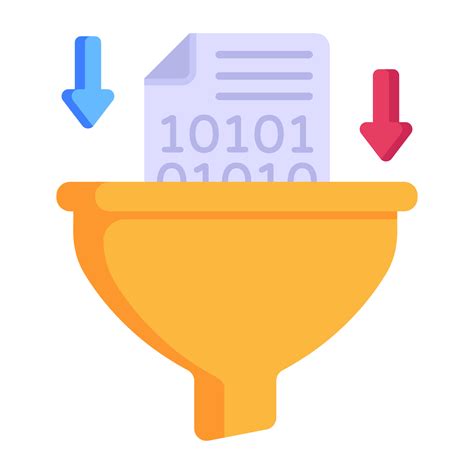 Funnelwith Inward Arrows And File Concept Of Data Extraction Flat Icon