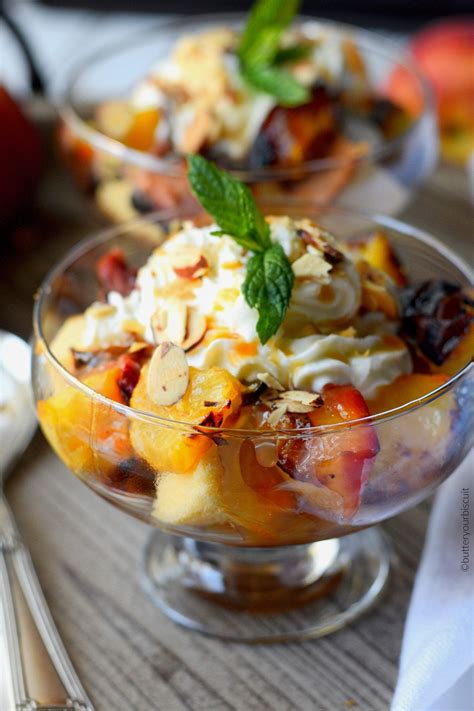 Flavorful and easy peach sour cream pound cake this recipe is really simple to make. Grilled Peach Pound Cake Parfait