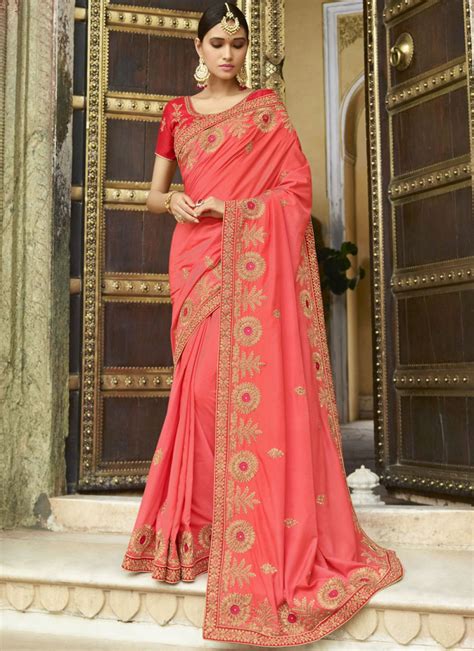 Buy Online Silk Red Trendy Saree 86545