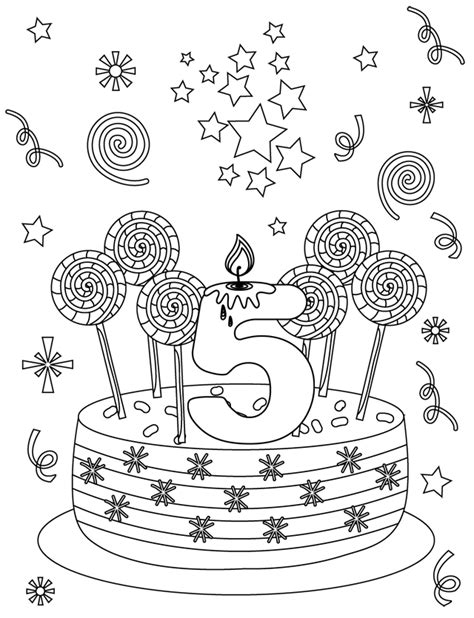 Carte Danniversaire 5 Ans Birthday Coloring Pages Happy Birthday