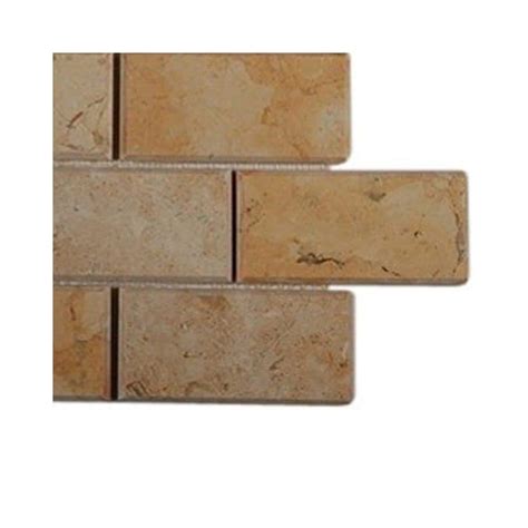 Splashback Tile Jerusalem Gold Beveled Natural Stone Mosaic Floor And