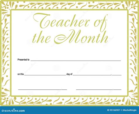 Teacher Of The Month Certificate Template Best Template Ideas