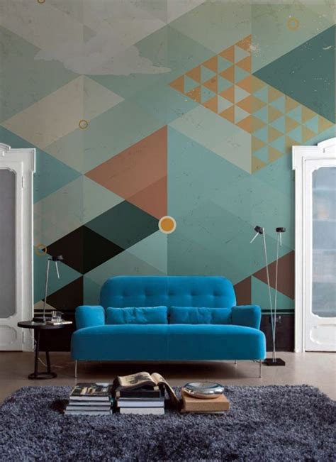 Decorare Le Pareti Con Lo Stile Geometrico Interior Walls Living Room