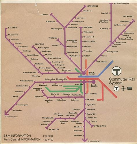 Historical Map Boston Commuter Rail 1976 Heres Transit Maps