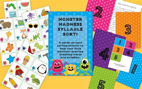 Subtract 1 for each silent vowel in the word. Love, Laughter and Learning in Prep!: Monster Madness! A syllable sorting activity... with a ...