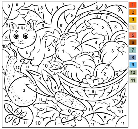 Nicoles Free Coloring Pages Color By Number Autumn