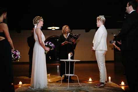 Retro Brooklyn Lesbian Wedding Equally Wed Modern Lgbtq Weddings