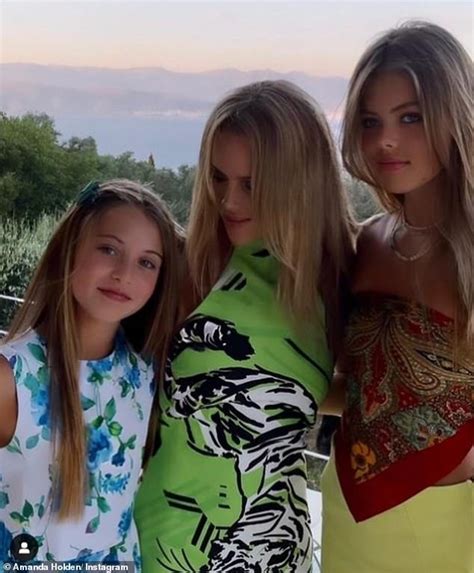 Amanda Holden 51 Poses Alongside Her Lookalike Daughters Lexi 16 And Hollie 10 Express