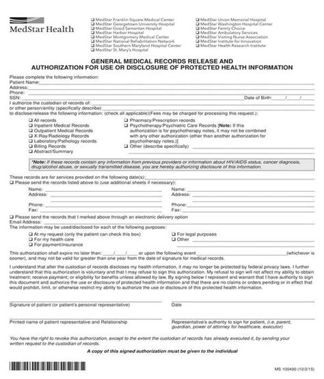 Free 9 Medical Records Authorization Forms In Pdf Ms Word Excel