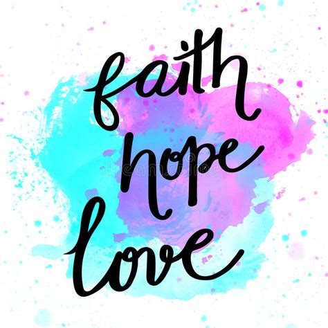 Faith Hope Love Hand Lettering Stock Illustration