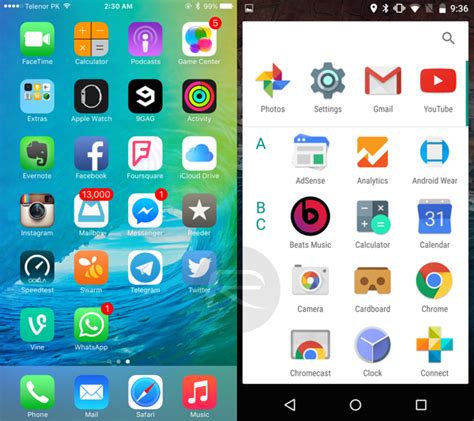 Google apps are clearly better on android. iOS 9 vs Android M: Visual Comparison [Screenshots ...