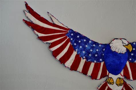 Freedom Flight Patriotic Stars And Stripes Shaped Bald Eagle Quilt 345
