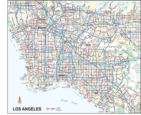 Los Angeles City And Metro Area Wall Map