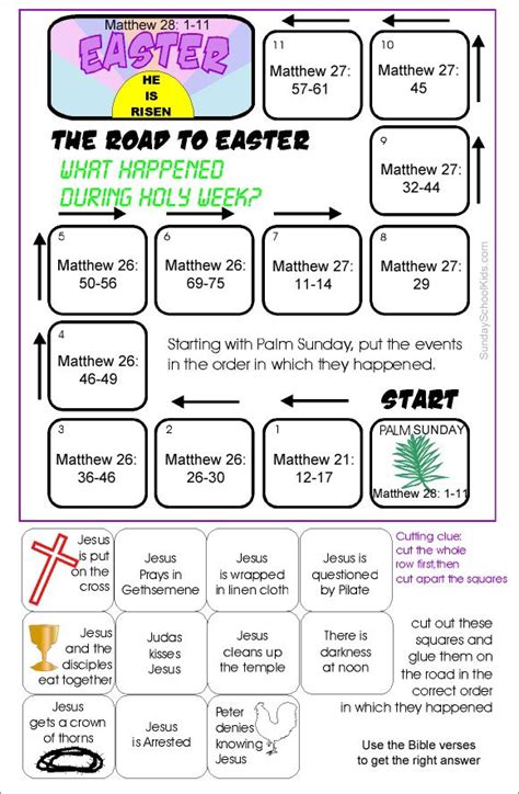 Sunday school kids Holy week, The Road to easter Activity | Easter
