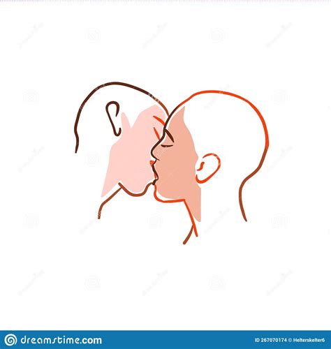 Hand Drawn Vector Graphic Art Silhouette Illustration For Valentines Daydrawing Kissing Couple