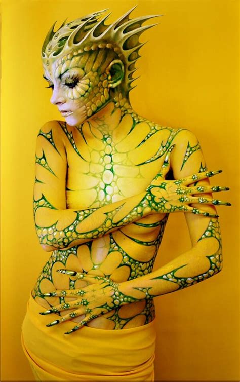 Alien Cosplay Created With Just Body Paint