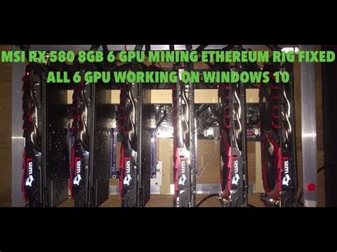 MSI RX580 8GB 6 GPU MINING ETHEREUM RIG FIXED - ALL 6 GPU ...