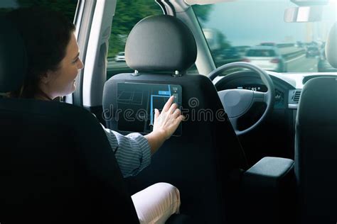 Woman Passenger In Self Driving Car Stock Image Image Of Autonomous