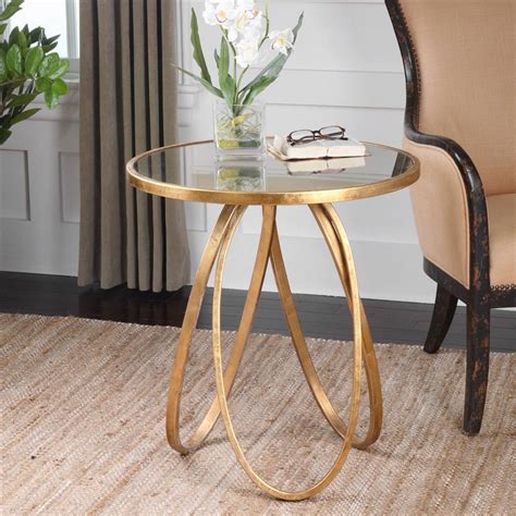 Shop gold end tables and other gold tables from the world's best dealers at 1stdibs. Tiff Hollywood Regency Antique Mirror Gold Oval Ring End Table
