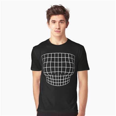 Magnified Chest Optical Illusion Grid Big Boobs T Shirt By