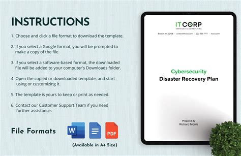 Cybersecurity Disaster Recovery Plan Template Download In Word