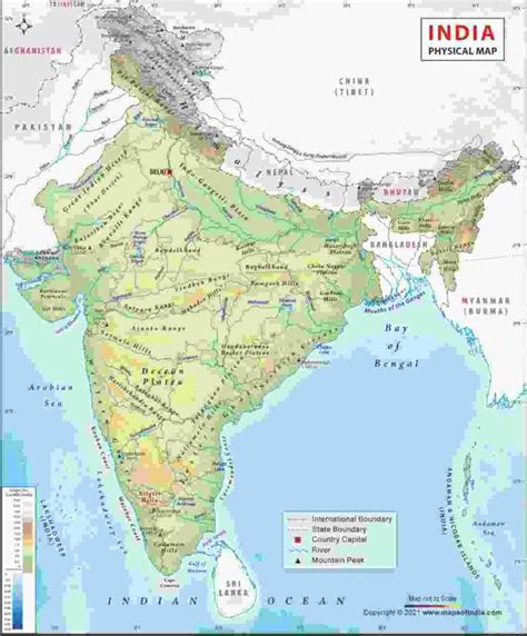 Physical Map Of India With Landforms