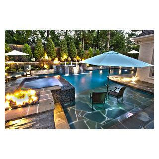 Collierville Modern Geometric Pool Spa Outdoor Living Design