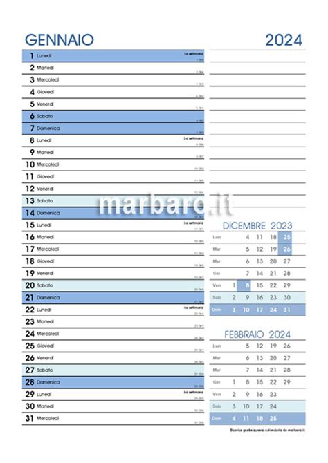 Calendario 2024 Mensile In Pdf Stampabile Scegli E Scarica Ora