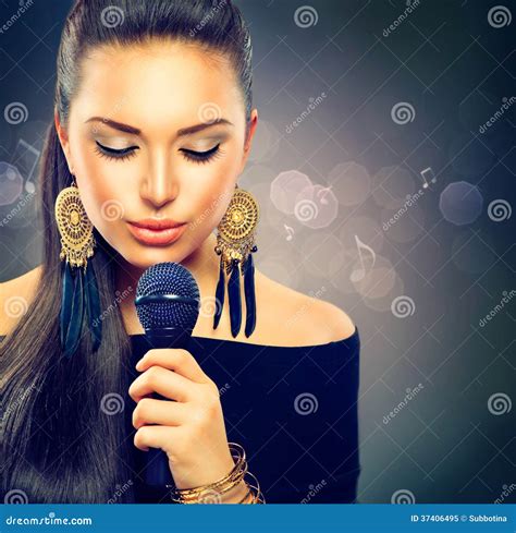 Beautiful Singing Girl Stock Image Image Of Beautiful 37406495