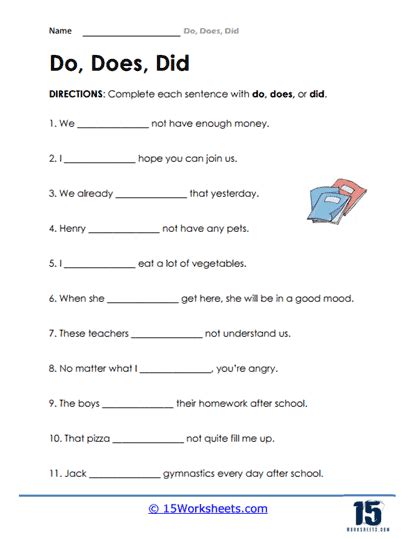 Do Does Did Worksheets 15