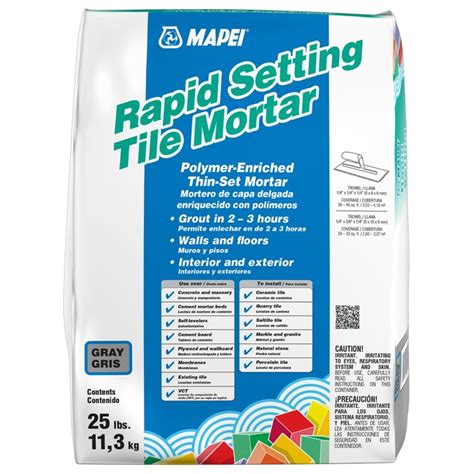 Mapei Rapid Setting Gray Thinset Tile Mortar 25 Lb Lowes Inventory