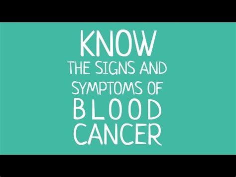 Once the malignant blood cells start growing at a rapid rate, they show many visible signs and symptoms of cancer in blood. Signs and Symptoms of blood cancer - YouTube