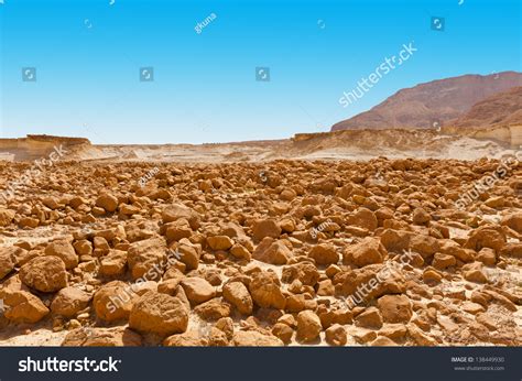 Stones In The Judean Desert On The West Bank Of The Jordan River Stock