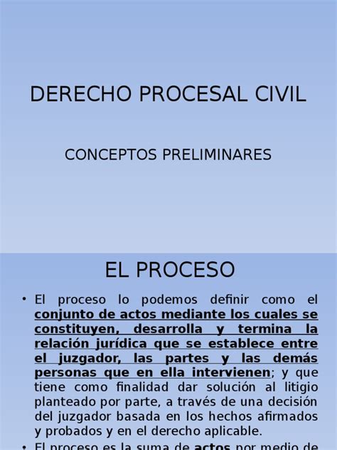 Derecho Procesal Civil Diapositivas Pdf Ley Procesal Jurisdicción
