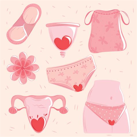 Menstruation Period Icons Vector Art At Vecteezy