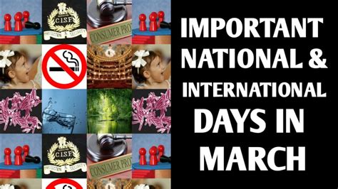 Important Days National And International Days March Study Prix