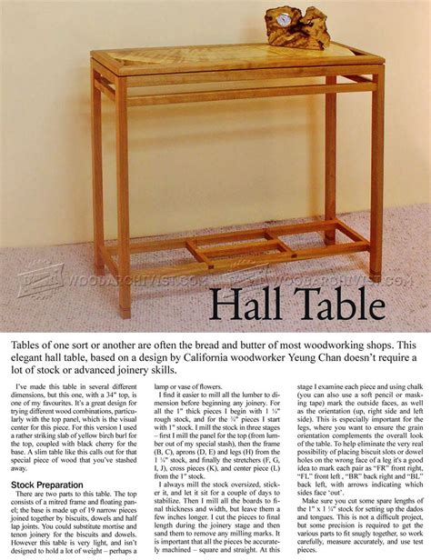 Hall Table Plans • Woodarchivist