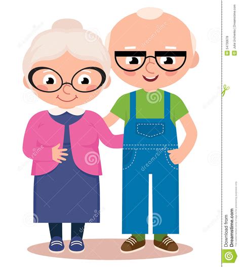 Old Married Couple Isolated On A White Background Stock Vector Image